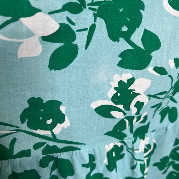 Seraphine Gianna Maternity Dress w Pockets 6 Tiered Blue Green Smocked Midi Tie - Picture 12 of 13